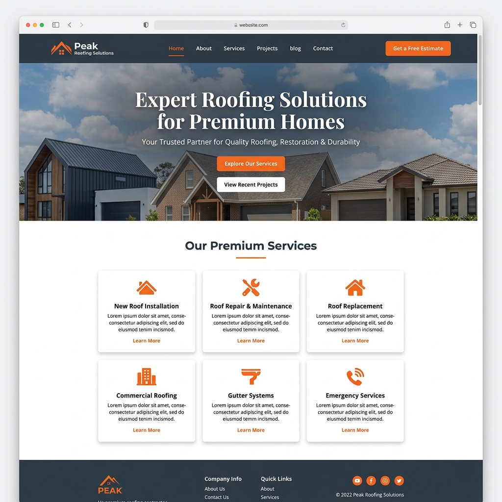 Roofing Contractor Website